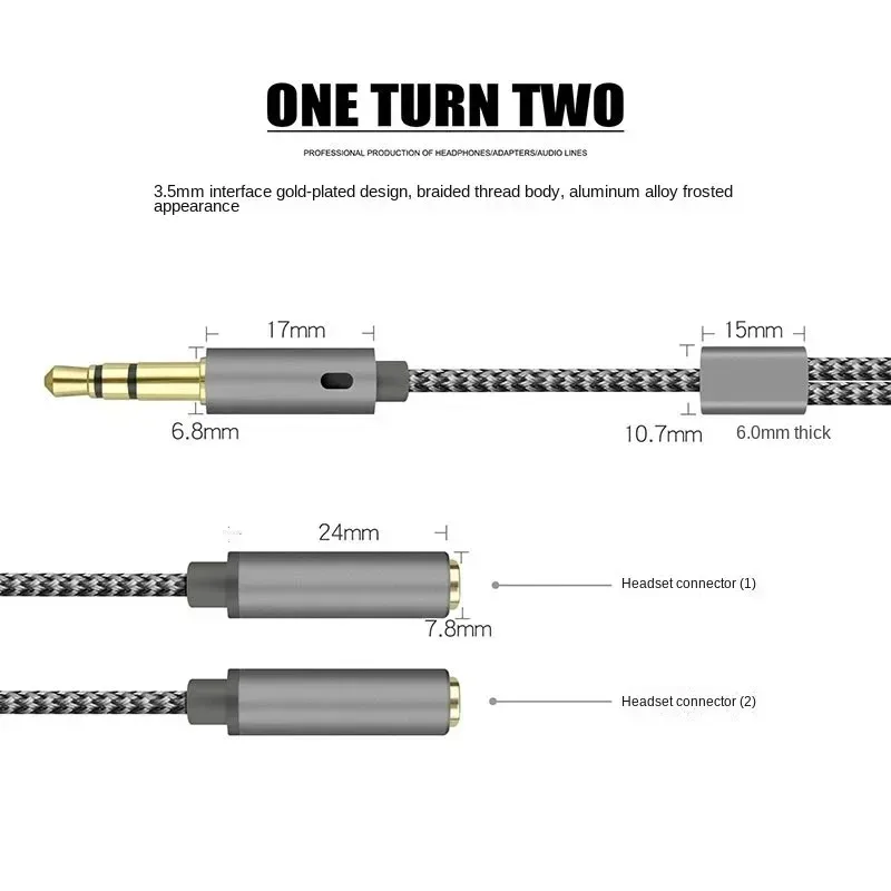 3.5mm Audio Splitter 1 Male To - огляд і ціна Earphone Splitter Jack