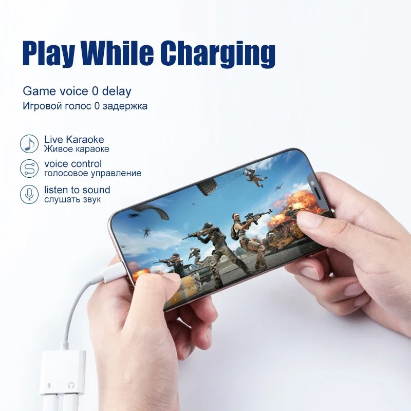 Audio Adapter For iPhone 14 13 - огляд і ціна Earphone Splitter Jack